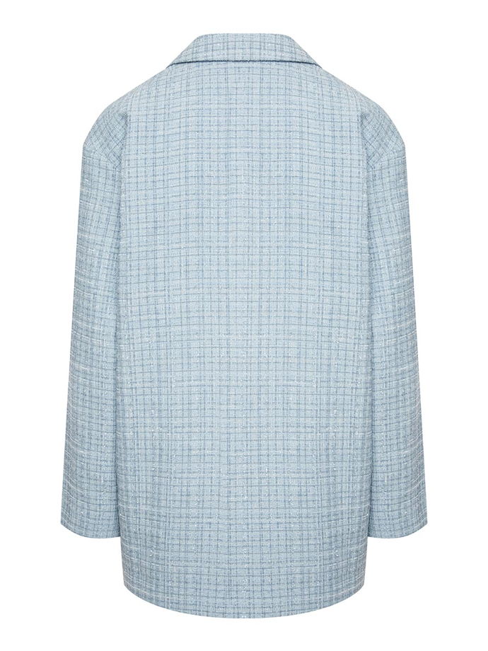 Вечерний прямой жакет из твида с люрексом