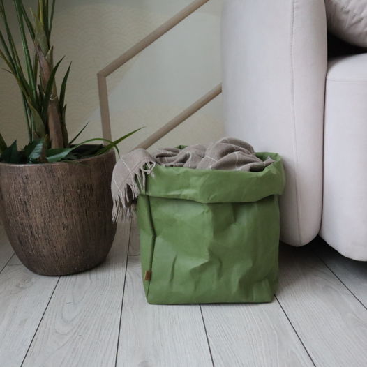 Корзина-мешок для хранения XL 43*25*25 см./цвет зеленый
