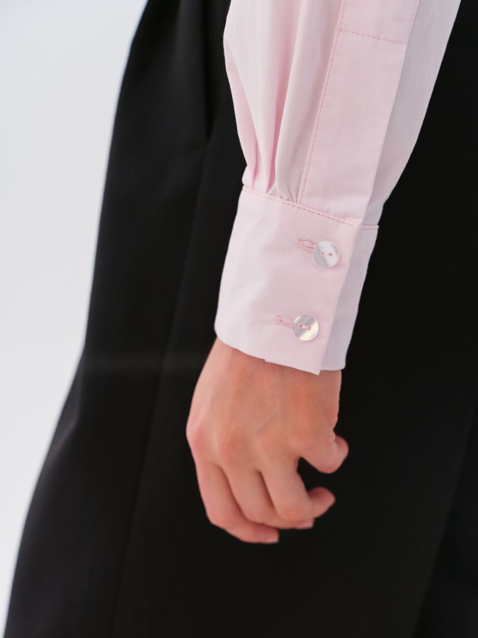 Рубашка розовая приталенная из хлопка
