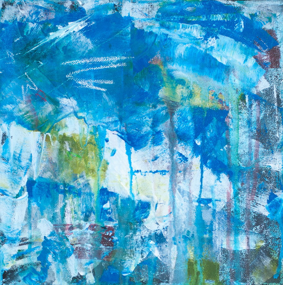 Acrylic on Canvas | 30*30 Картина, акрил на холсте, абстракция. Синяя, №10