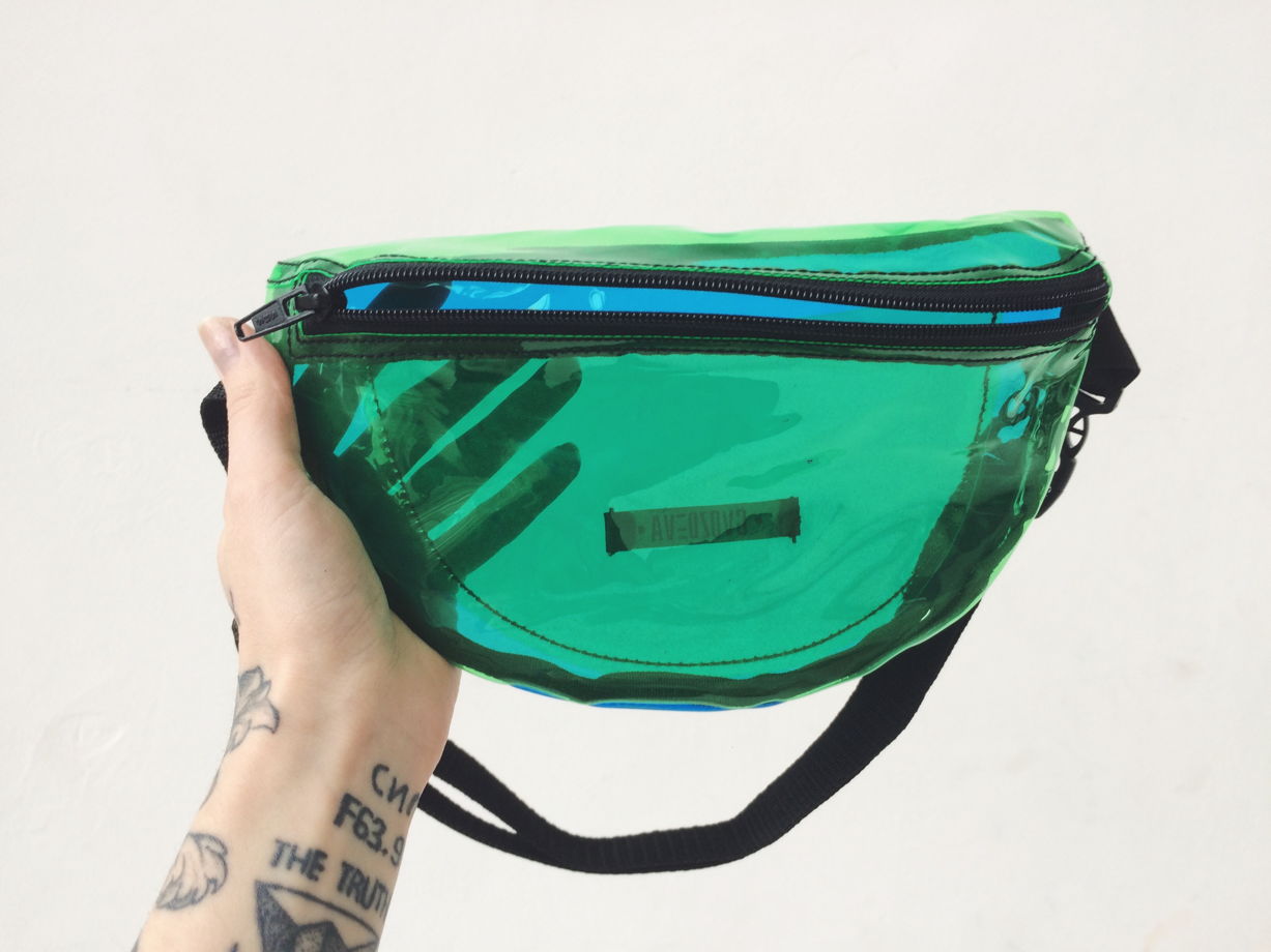 Зелено-синяя поясная сумка GVOZDEVA