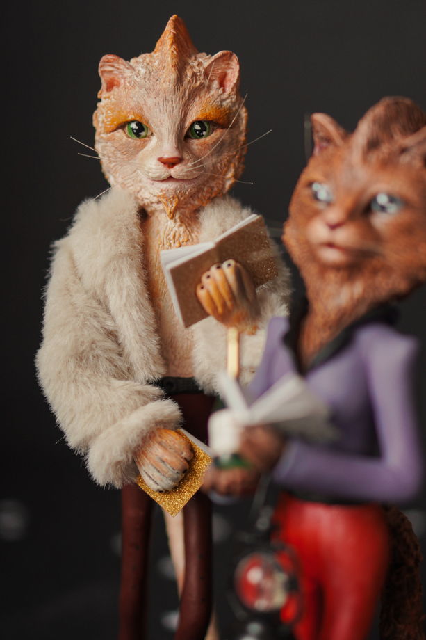 Кошка кукла коллекционная из полимерной глины