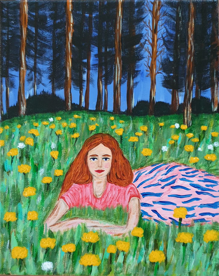 Картина "Тишина в соснах" акрил/холст 30×40