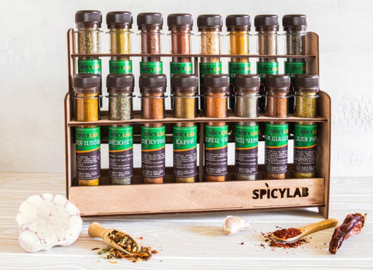 Подарочный Набор специй и приправ 16 видов Spicylab фанерный