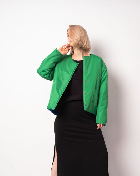 Двухсторонняя короткая куртка зеленый/синий