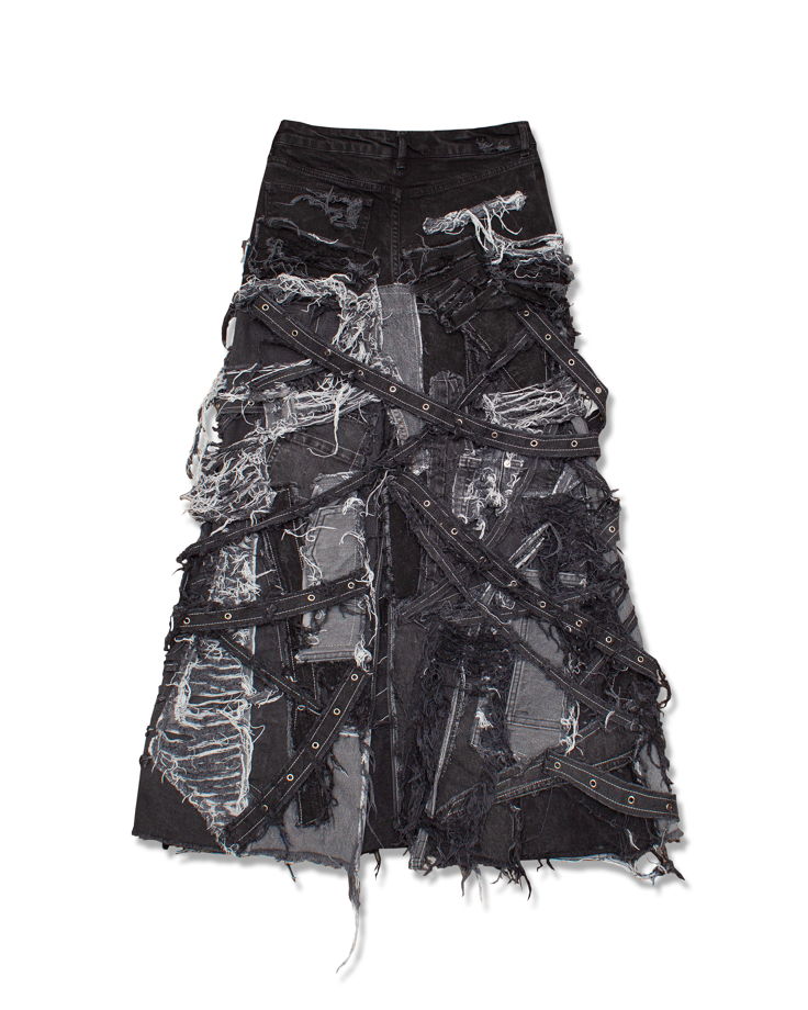 Джинсовая юбка рваная «Denim Goth»