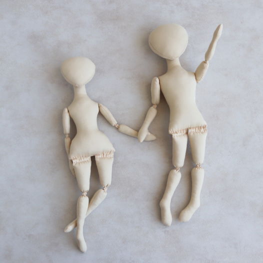 Пара Маргарита и Леон, 29 и 31 см. Комплект заготовок интерьерных кукол из текстиля для хобби, творчества, рукоделия
