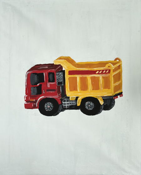 Интерьерная картина акриловыми красками на холсте «Yellow truck»