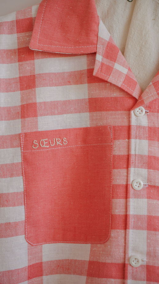 Розовая Клетчатая Рубашка/Pink Checkered Short Sleeve Shirt