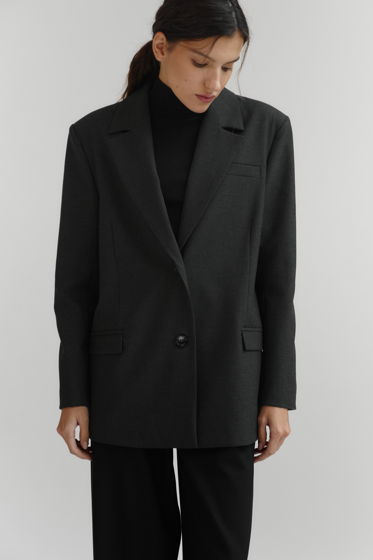 Пиджак oversize темно-серого цвета
