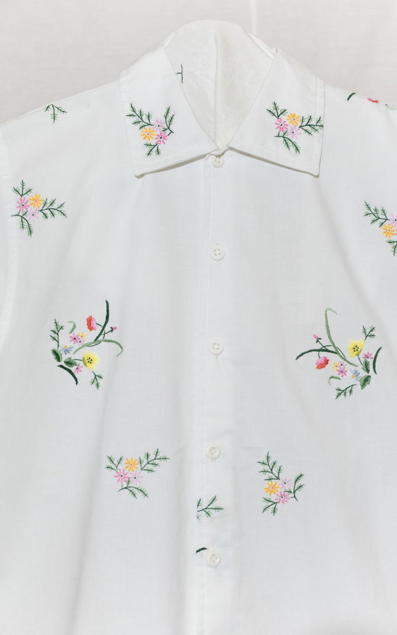 Рубашка с Вышитыми Полевыми Цветами/Wildflowers Short Sleeve Shirt