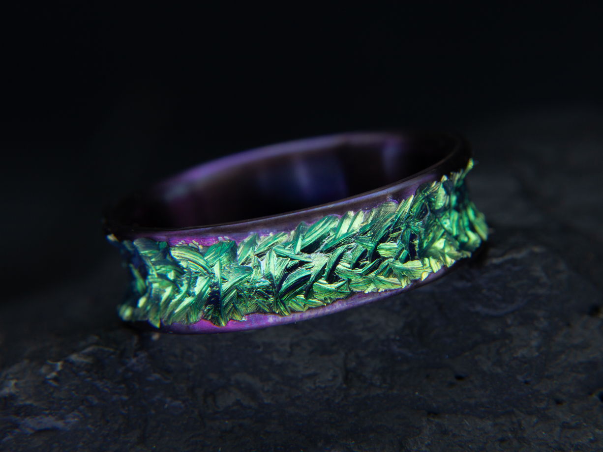 Титановое кольцо ручной работы "Вихрь"