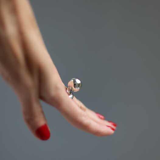 Серебряное кольцо с большим шаром