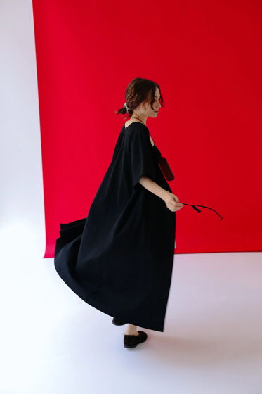 Платье-кимоно чёрное Rivet Coast