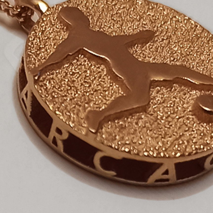 Именная золотая подвеска Медаль для футболиста