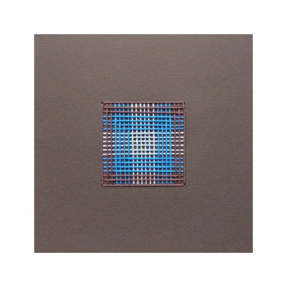 Текстильная картина, коричневая с голубым /В наличии