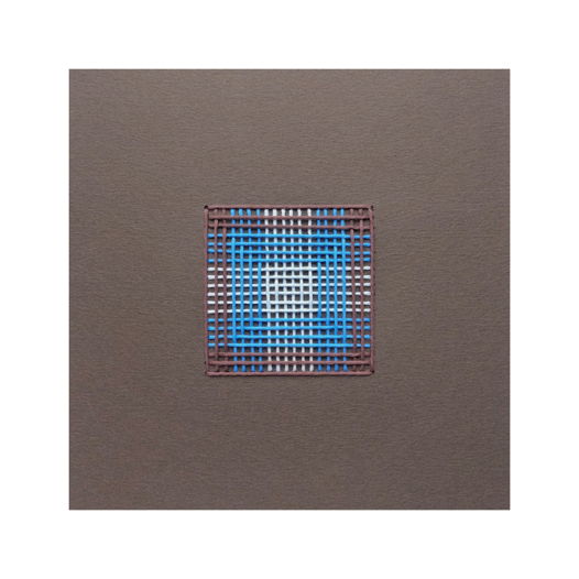 Текстильная картина, коричневая с голубым /В наличии