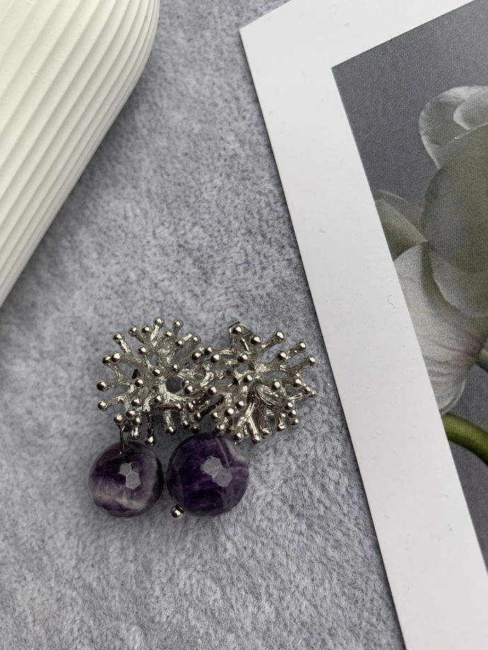 Серьги с аметистом «Фиолетовые сумерки»
