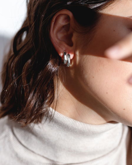 Серебряные серьги Faceted Earrings