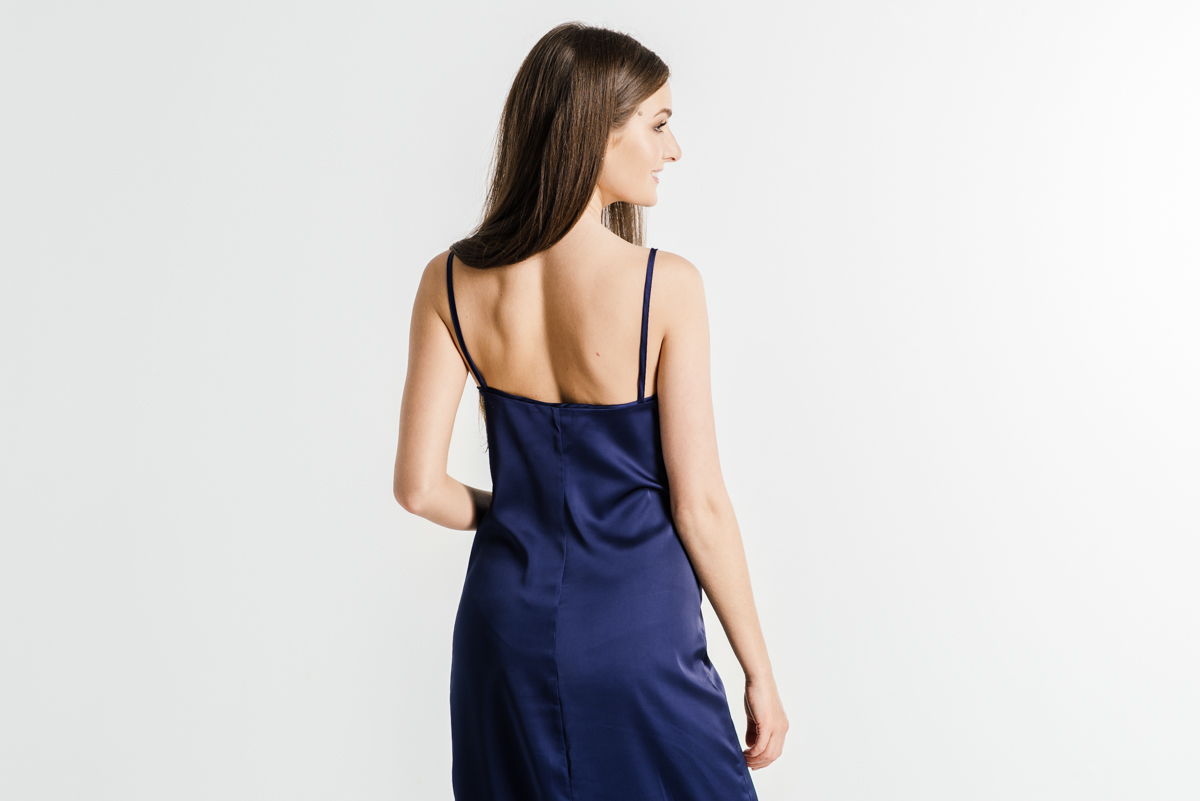 Платье-комбинация в синем цвете