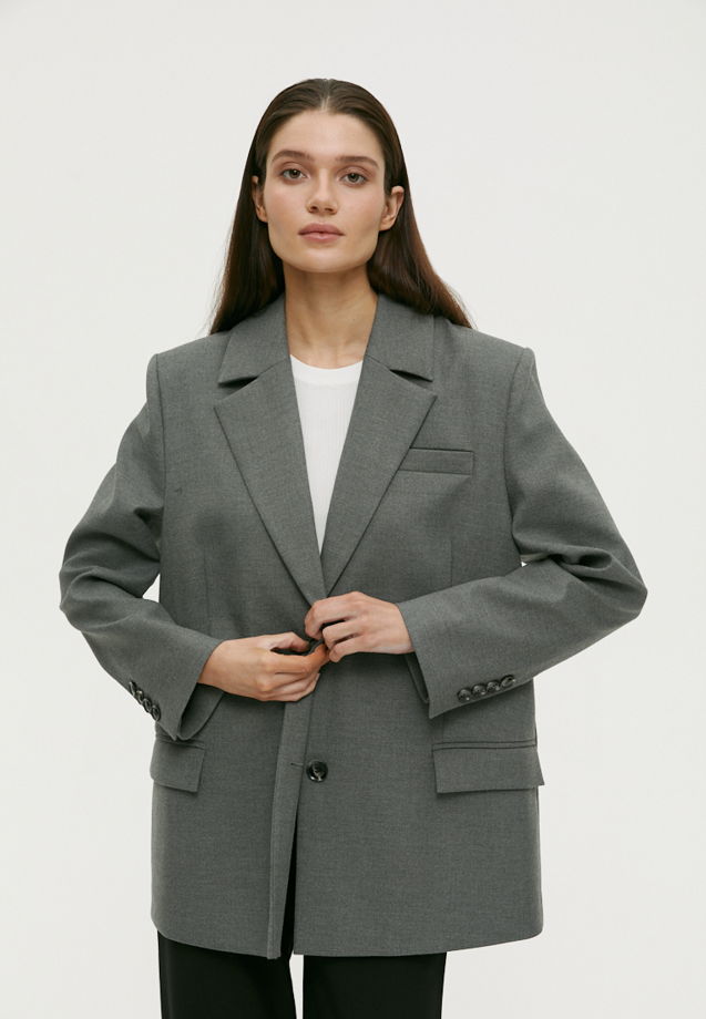 Пиджак oversize серого цвета
