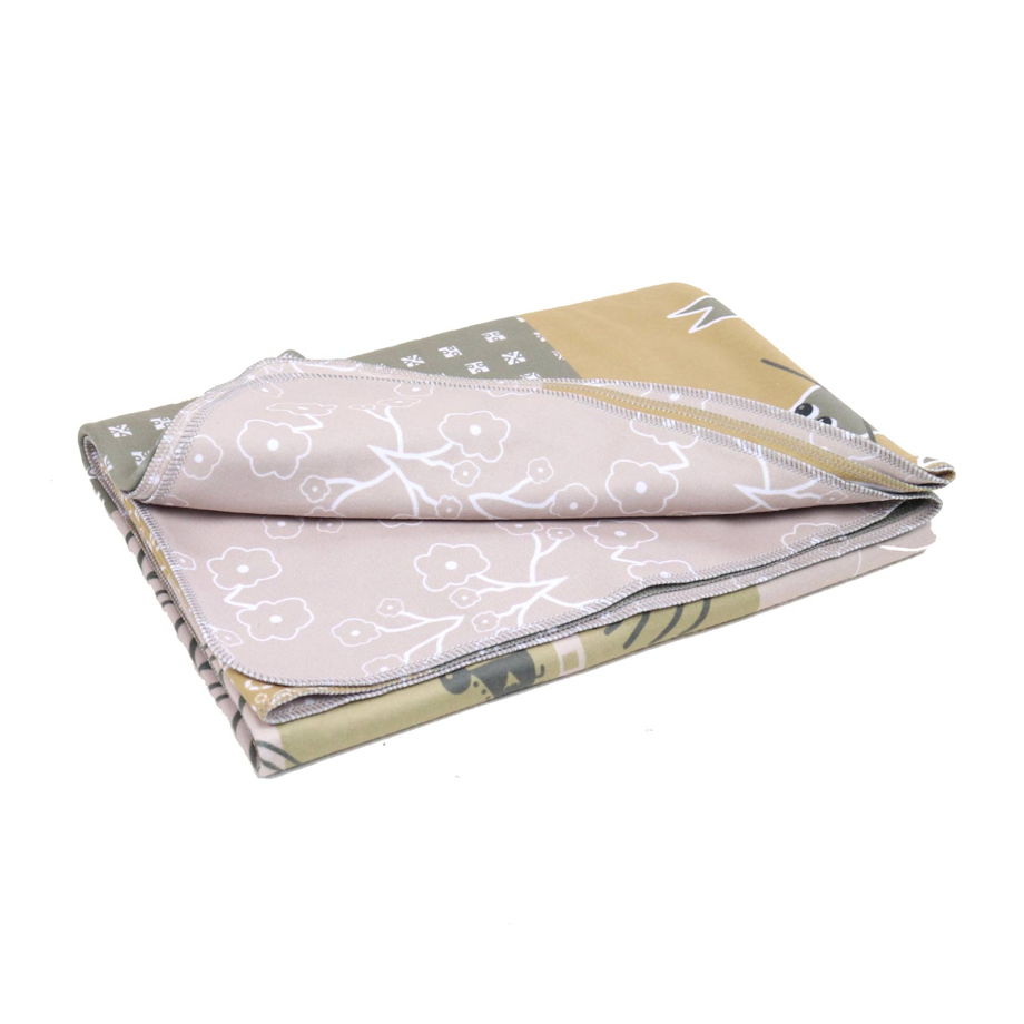 Двусторонний флисовый плед «Бежевый коллаж»  100х150 см для уютных вечеров