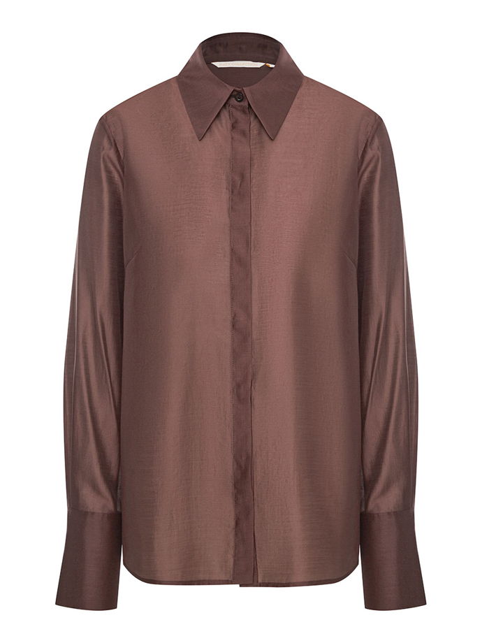 Рубашка полупрозрачная из хлопка с вискозой