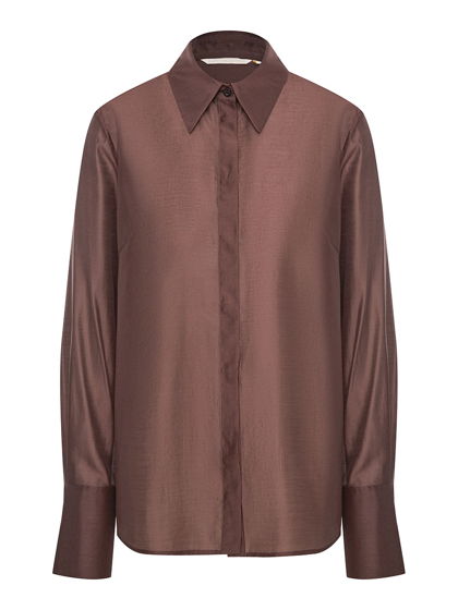 Рубашка полупрозрачная из хлопка с вискозой