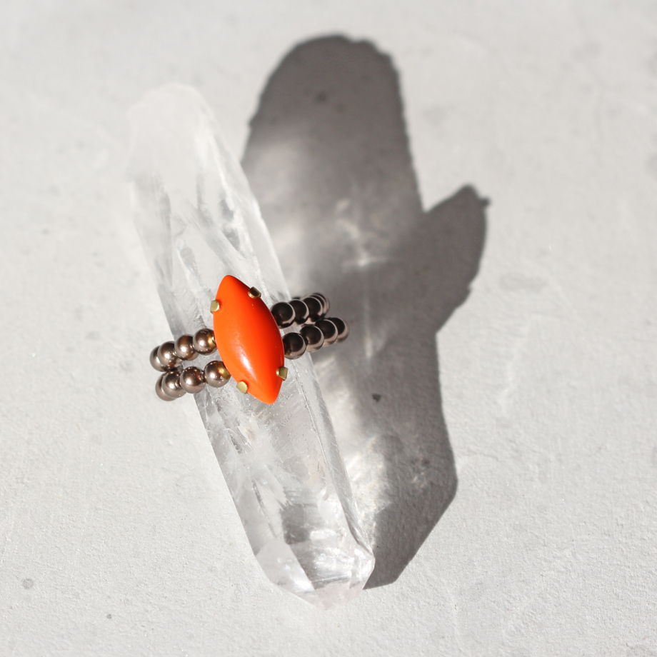 Кольцо с жемчугом Сваровски и винтажным кристаллом Сваровски (Swarovski)
