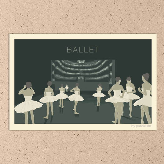 Балетная открытка Балет формата 10х15см