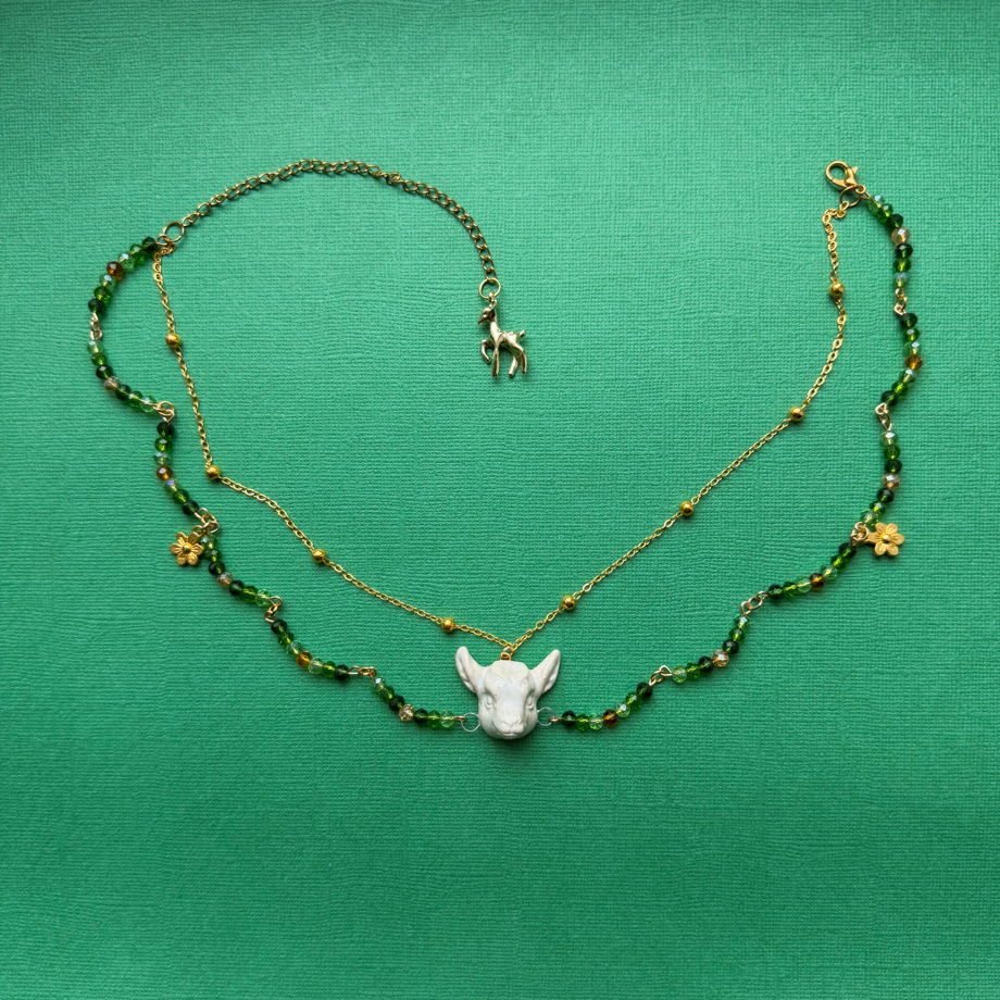 Колье с керамической подвеской Козлёнок