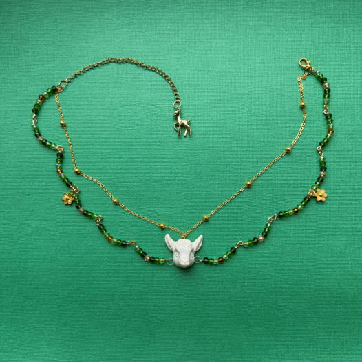 Колье с керамической подвеской Козлёнок