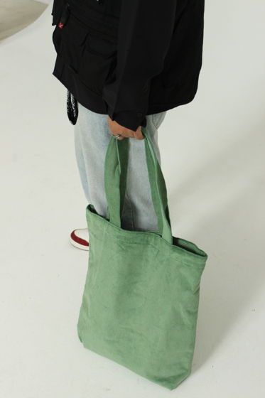 Большая вельветовая сумка шоппер Velv Dark GREEN