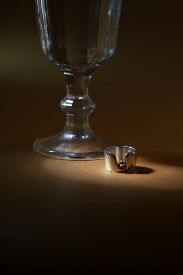 Широкое серебряное кольцо "Рождение души"