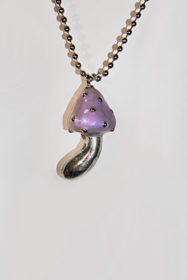 Разноцветный кулон гриб ручной работы «Юпитер»