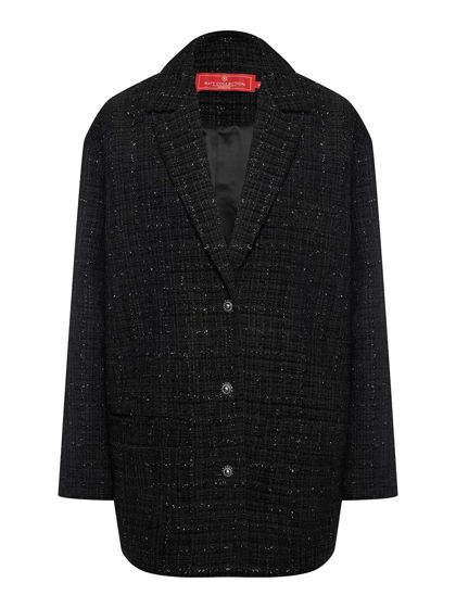 Вечерний прямой жакет из твида с люрексом