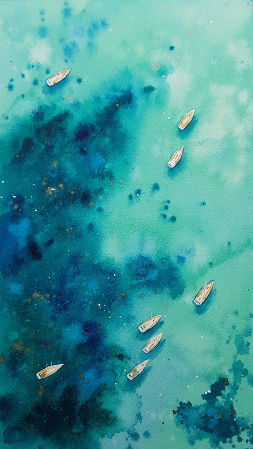 Триптих "Яхты в Средиземном море "