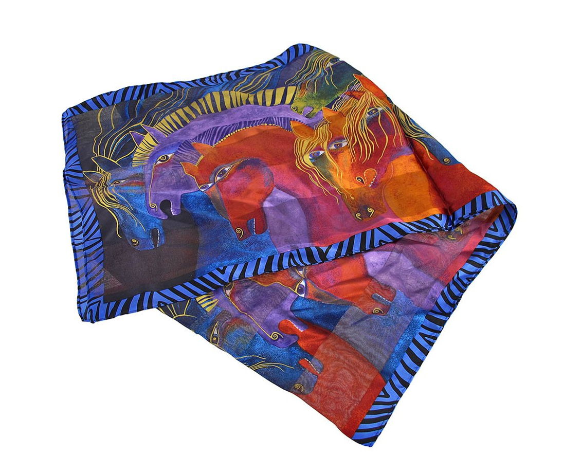 Шёлковый шарф Laurel Burch "Дикие скакуны" (Wild Stallions)