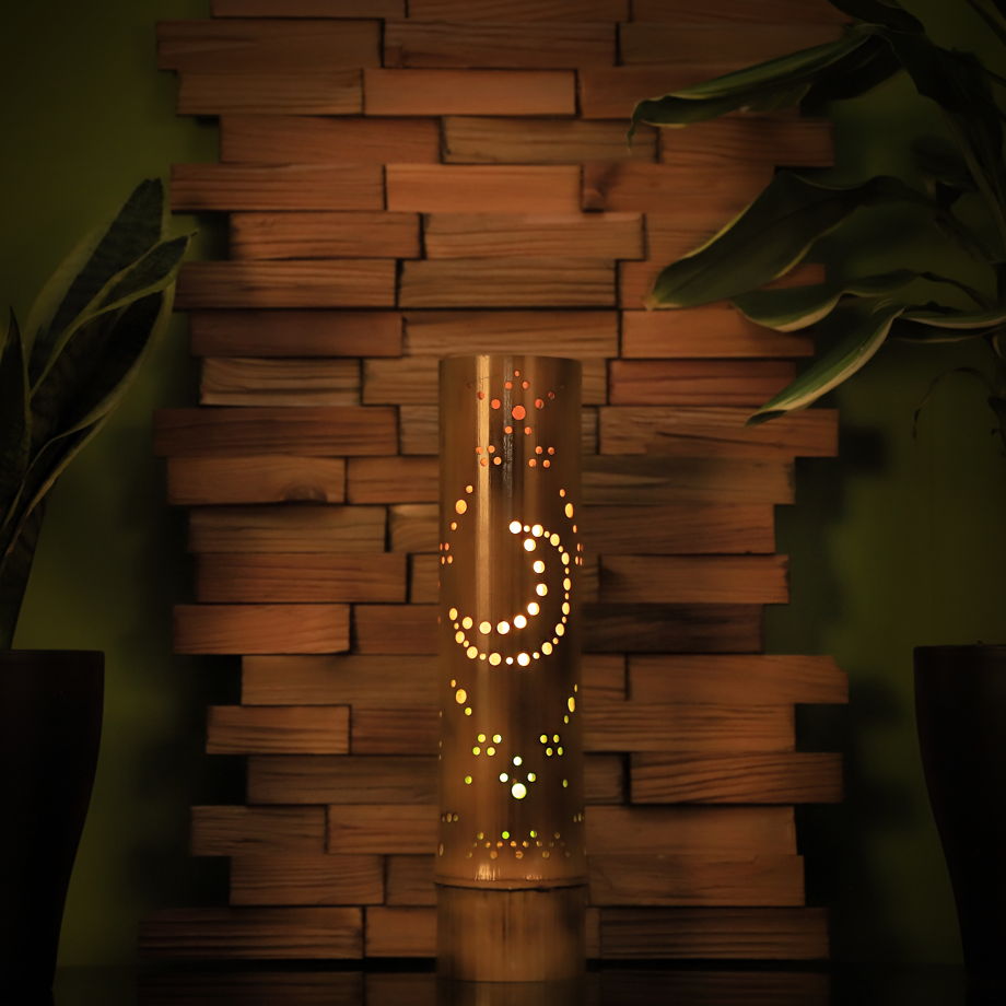 Светильник из бамбука ЛУНА 35 см