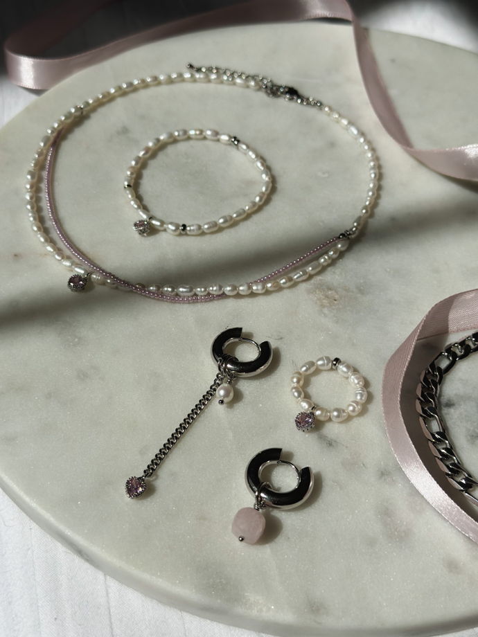 Серьги-кольца Donna кольца с покрытием родием со съемными подвесками