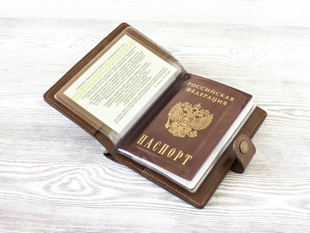 Портмоне из натуральной кожи для прав, СТС, банкнот, пластиковых карт, паспорта, страховки. VIRKUNEN