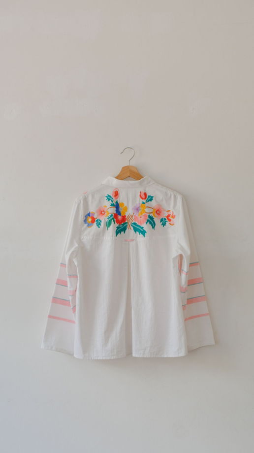 Рубашка в Розовую Полоску 2/Pink Striped Long Sleeve Shirt 2