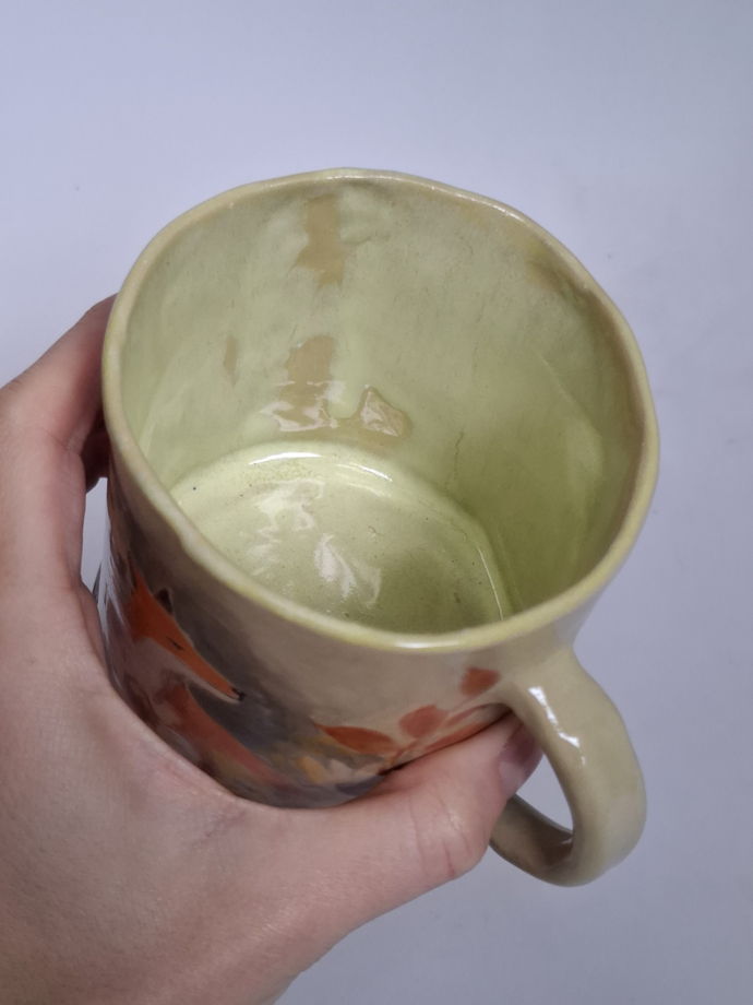 Кружка с лисой и лисом. Ручная работа. Керамика.