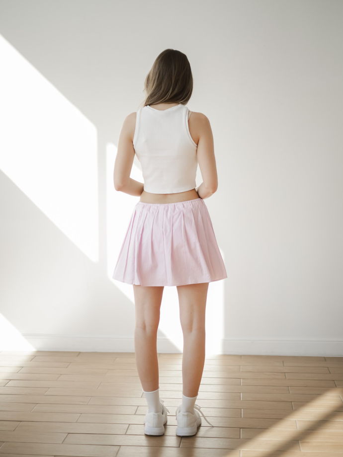 Юбка-шорты розовая мини