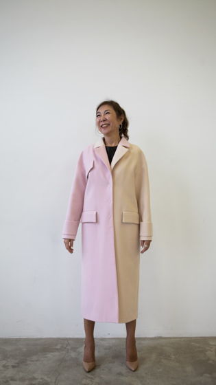 Розово-бежевое пальто Севилья