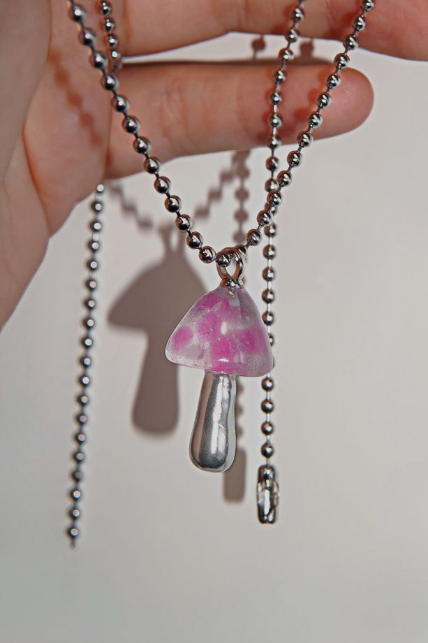 Разноцветный кулон гриб ручной работы «Джуси»