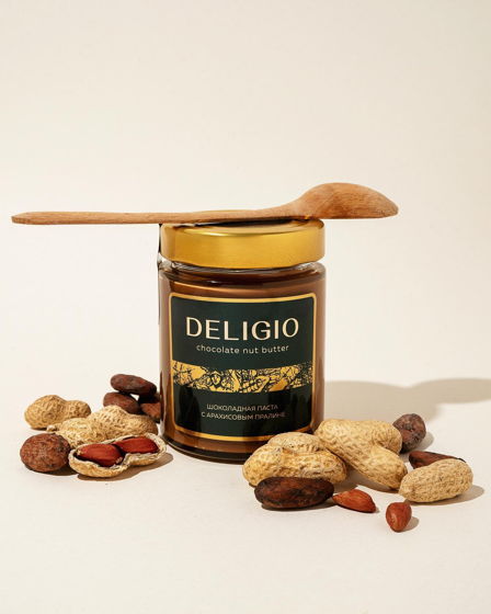 Шоколадная паста DELIGIO с арахисово-фундучным пралине