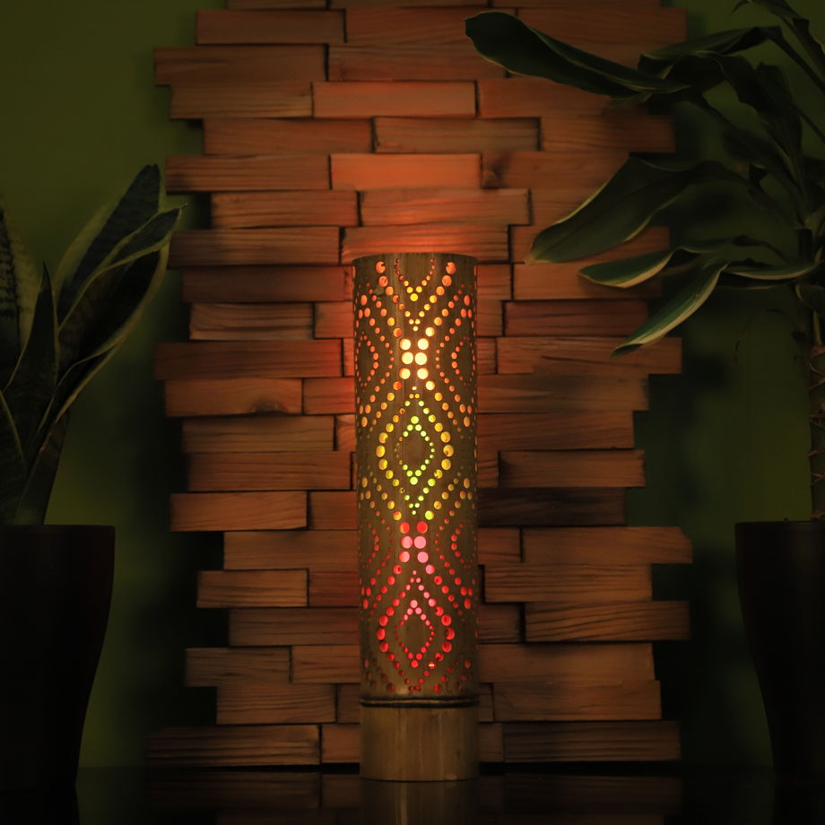 Светильник из бамбука ЗМЕЯ 30 см
