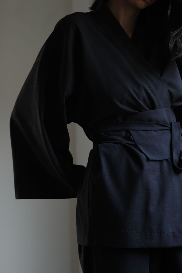 Кимоно ручной работы - черное