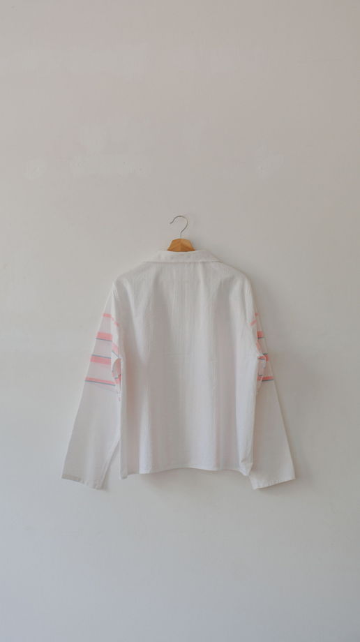 Рубашка в Розовую Полоску 1/Pink Striped Long Sleeve Shirt 1